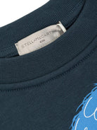 Felpa per bambino Stella McCartney Kids blu con stampa mostro - Rubino Kids