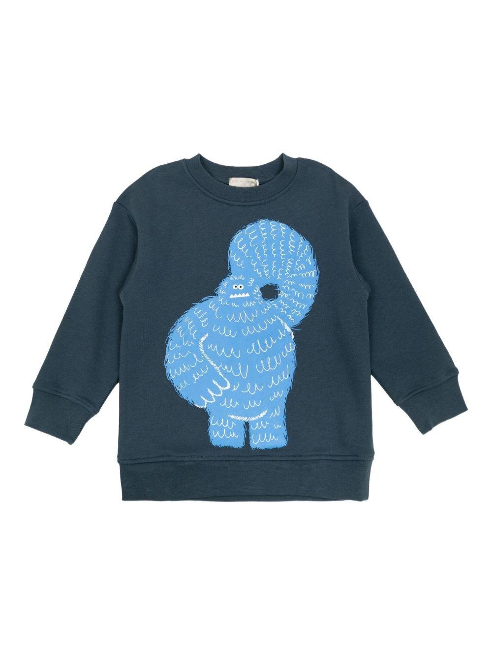 Felpa per bambino Stella McCartney Kids blu con stampa mostro - Rubino Kids
