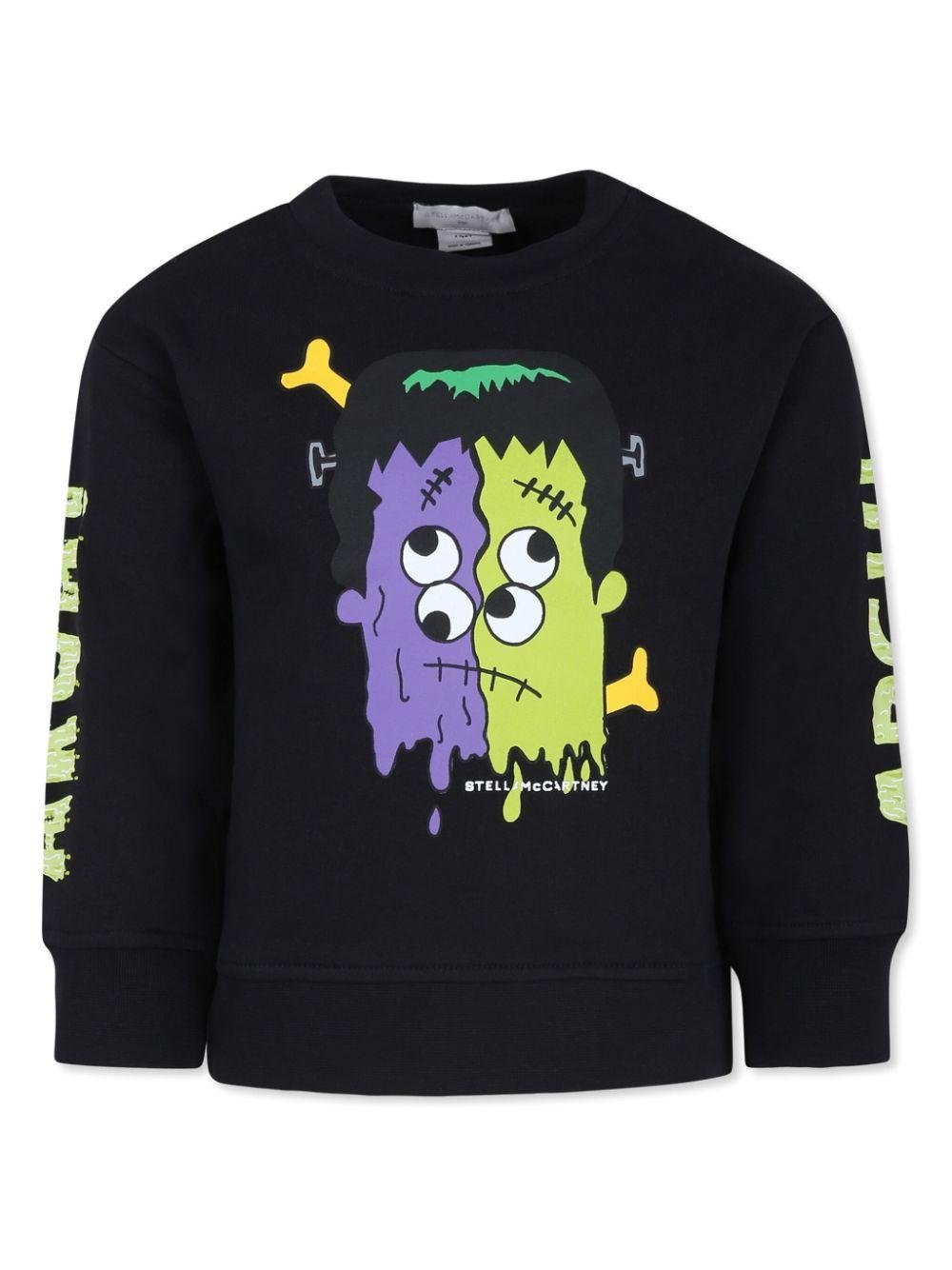 Felpa per bambino Stella McCartney Kids nero con stampa grafica - Rubino Kids