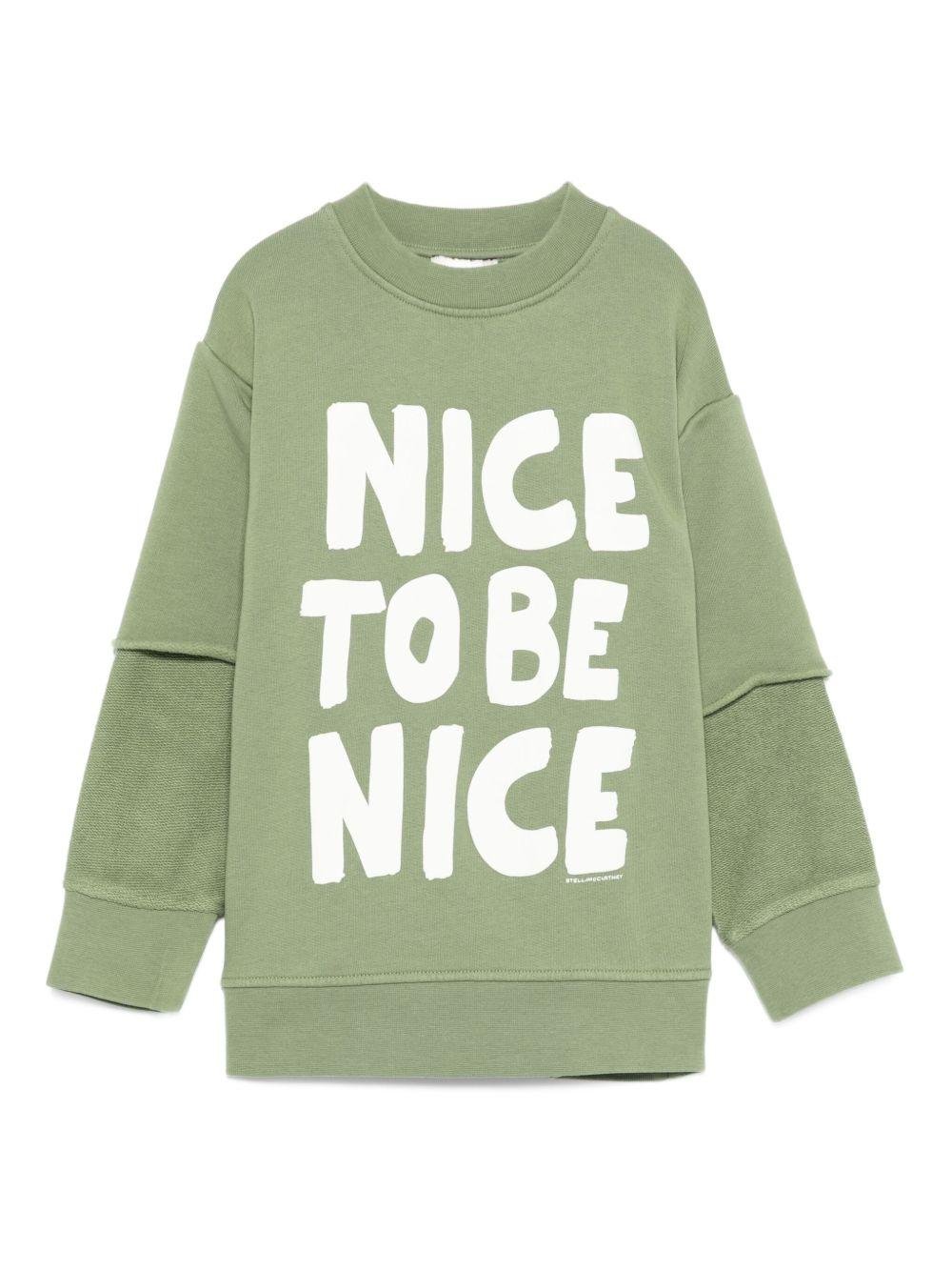 Felpa per bambino Stella McCartney Kids verde con design a strati - Rubino Kids