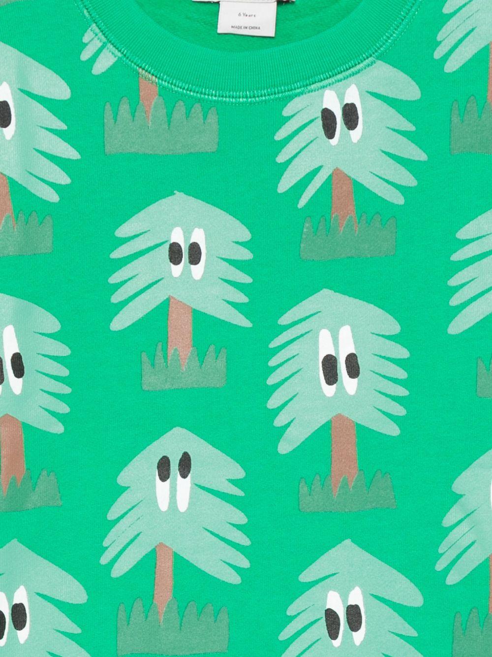 Felpa per bambino Stella McCartney Kids verde con stampa ad albero - Rubino Kids