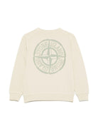 Felpa per bambino Stone Island Junior beige girocollo con stampa con logo - Rubino Kids
