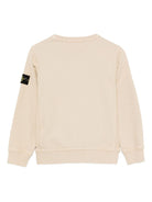 Felpa per bambino Stone Island Junior beige girocollo con toppa con logo - Rubino Kids