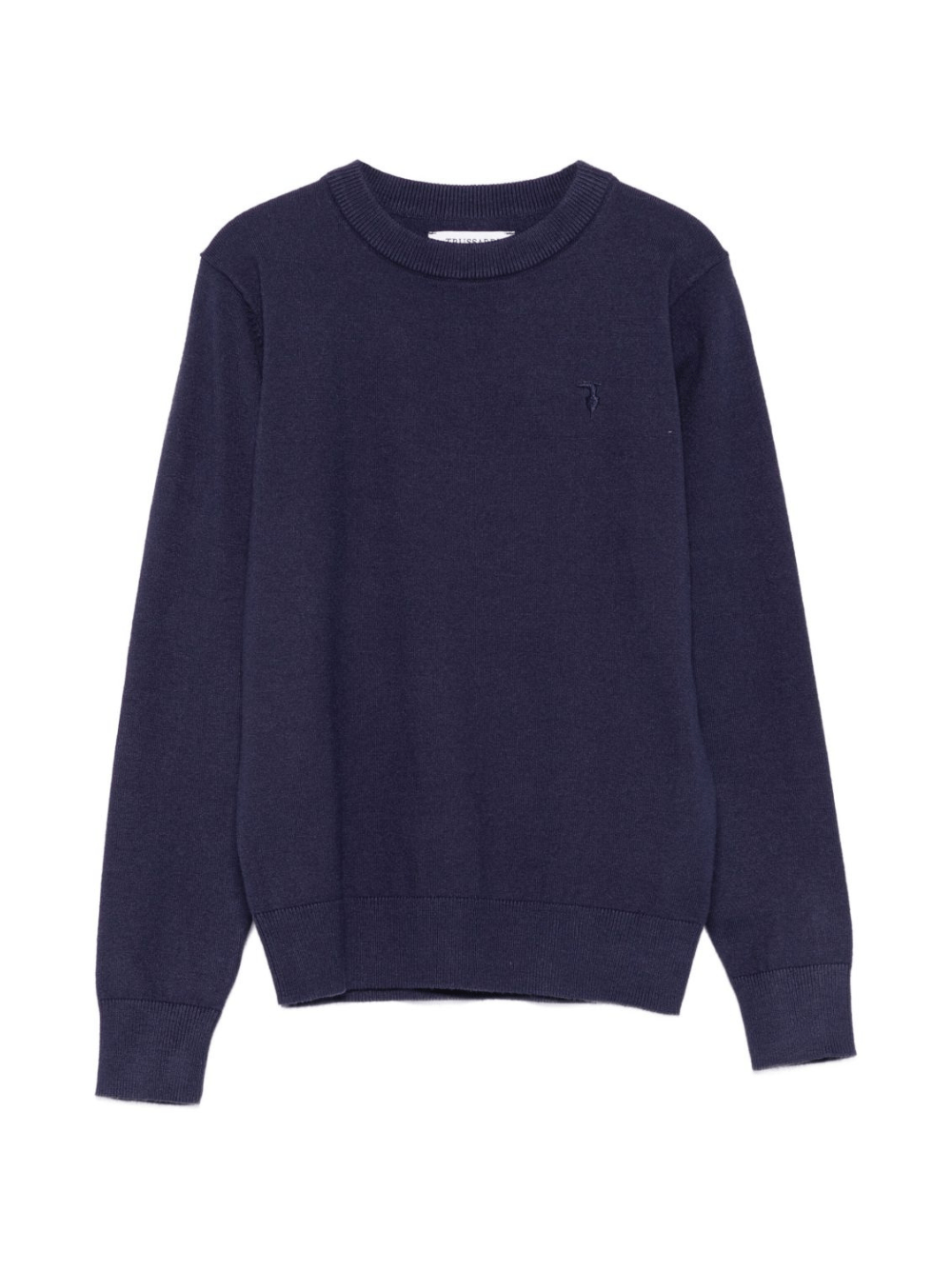 Felpa per bambino TRUSSARDI JUNIOR blu girocollo con logo ricamato - Rubino Kids