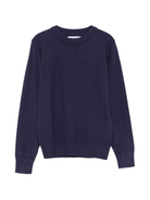 Felpa per bambino TRUSSARDI JUNIOR blu girocollo con logo ricamato - Rubino Kids
