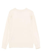 Felpa per bambino TRUSSARDI JUNIOR écru girocollo con logo ricamato - Rubino Kids