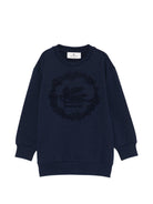 Felpa per bmabino Etro Kids blu navy con logo ricamato - Rubino Kids