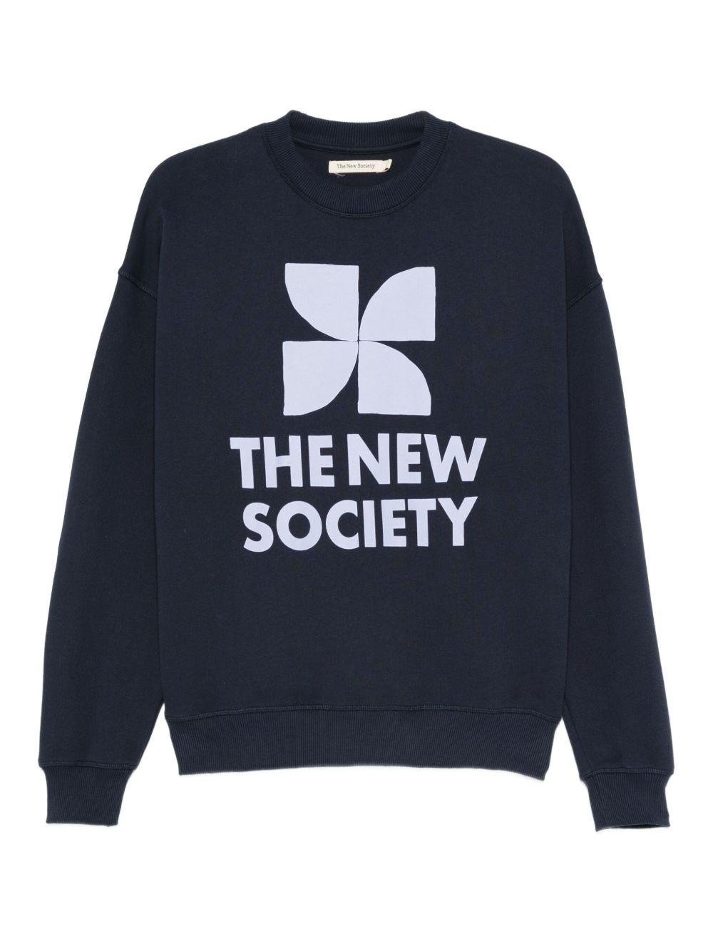Felpa per donna The New Society blu con stampa grafica sul davanti - Rubino Kids