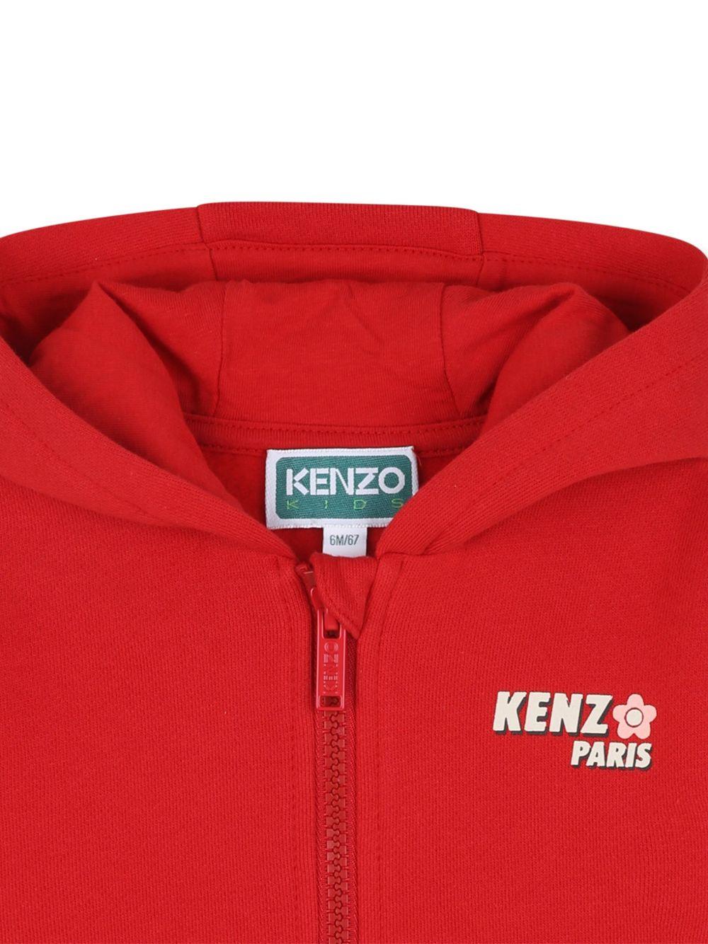 Felpa per neonata Kenzo Kids rossa con stampa con logo - Rubino Kids