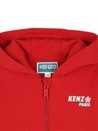 Felpa per neonata Kenzo Kids rossa con stampa con logo - Rubino Kids