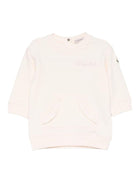 Felpa per neonata Moncler Enfant rosa con applicazione logo - Rubino Kids