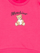 Felpa per neonata Moschino Kids fucsia con stampa orsetto - Rubino Kids