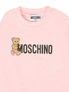 Felpa per neonata Moschino Kids rosa con caratteristico motivo Teddy - Rubino Kids