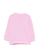 Felpa per neonata Moschino Kids rosa con stampa Teddy sul davanti - Rubino Kids
