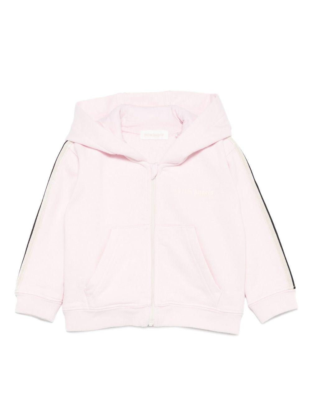 Felpa per neonata Palm Angels Kids rosa con logo ricamato - Rubino Kids