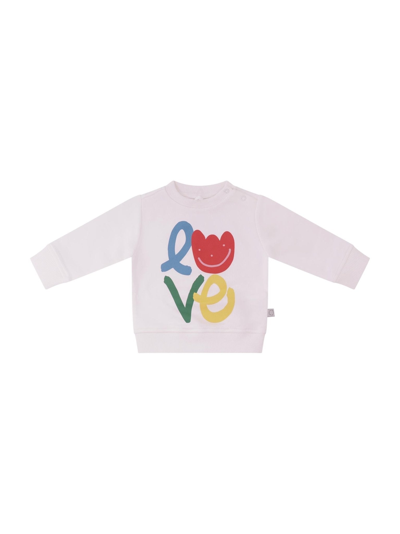 Felpa per neonata Stella McCartney Kids bianca con stampa love sul davanti - Rubino Kids