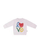 Felpa per neonata Stella McCartney Kids bianca con stampa love sul davanti - Rubino Kids