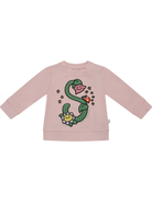 Felpa per neonata Stella McCartney Kids rosa con dettaglio logo sul davanti - Rubino Kids