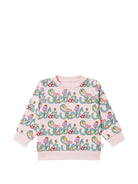 Felpa per neonata Stella McCartney Kids rosa con stampa logo all - over - Rubino Kids