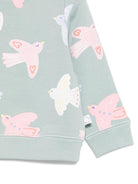 Felpa per neonata Stella McCartney Kids verde con stampa uccellini - Rubino Kids
