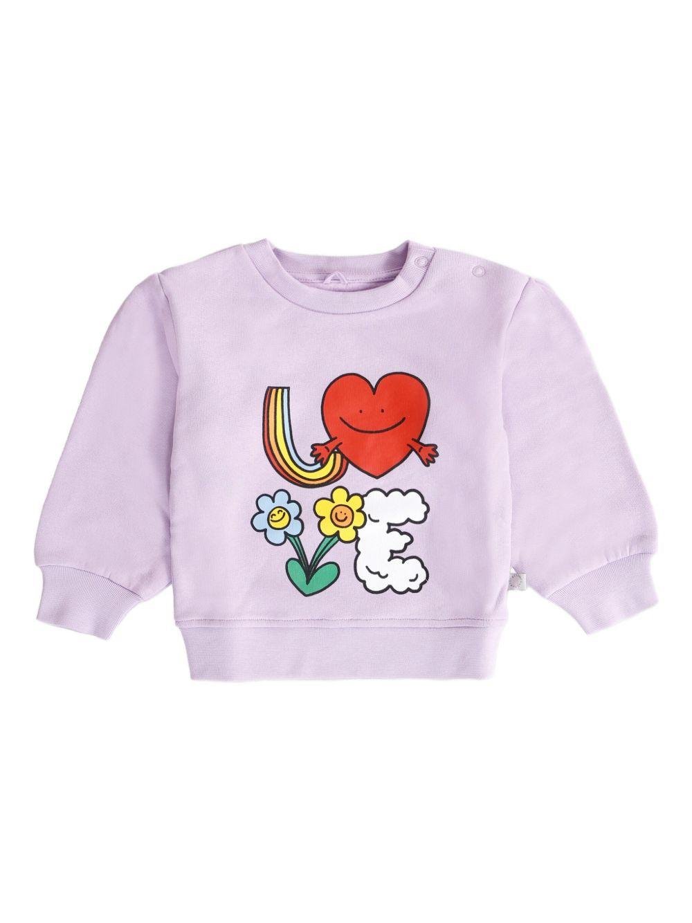 Felpa per neonata Stella McCartney Kids viola con stampa - Rubino Kids