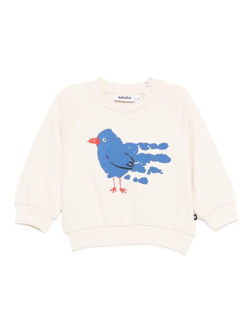 Felpa per neonati Molo bianco con stampa di uccelli - Rubino Kids