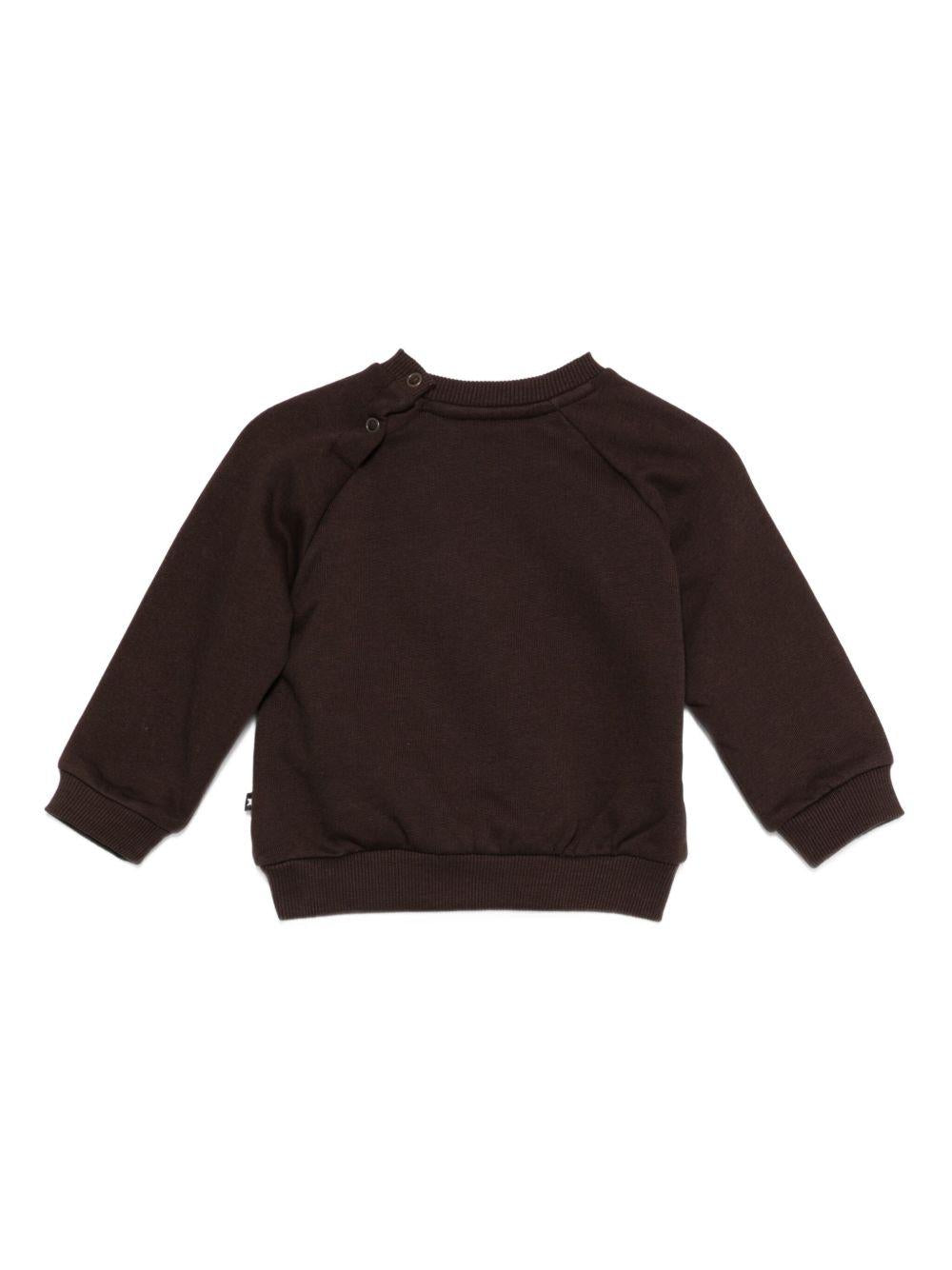 Felpa per neonati Molo marrone con orsetto ricamato - Rubino Kids