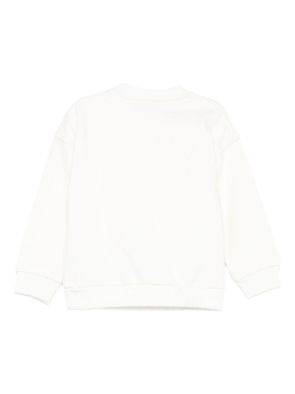 Felpa per neonati Moschino Kids bianca con caratteristico motivo Teddy - Rubino Kids