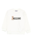 Felpa per neonati Moschino Kids bianca con caratteristico motivo Teddy - Rubino Kids