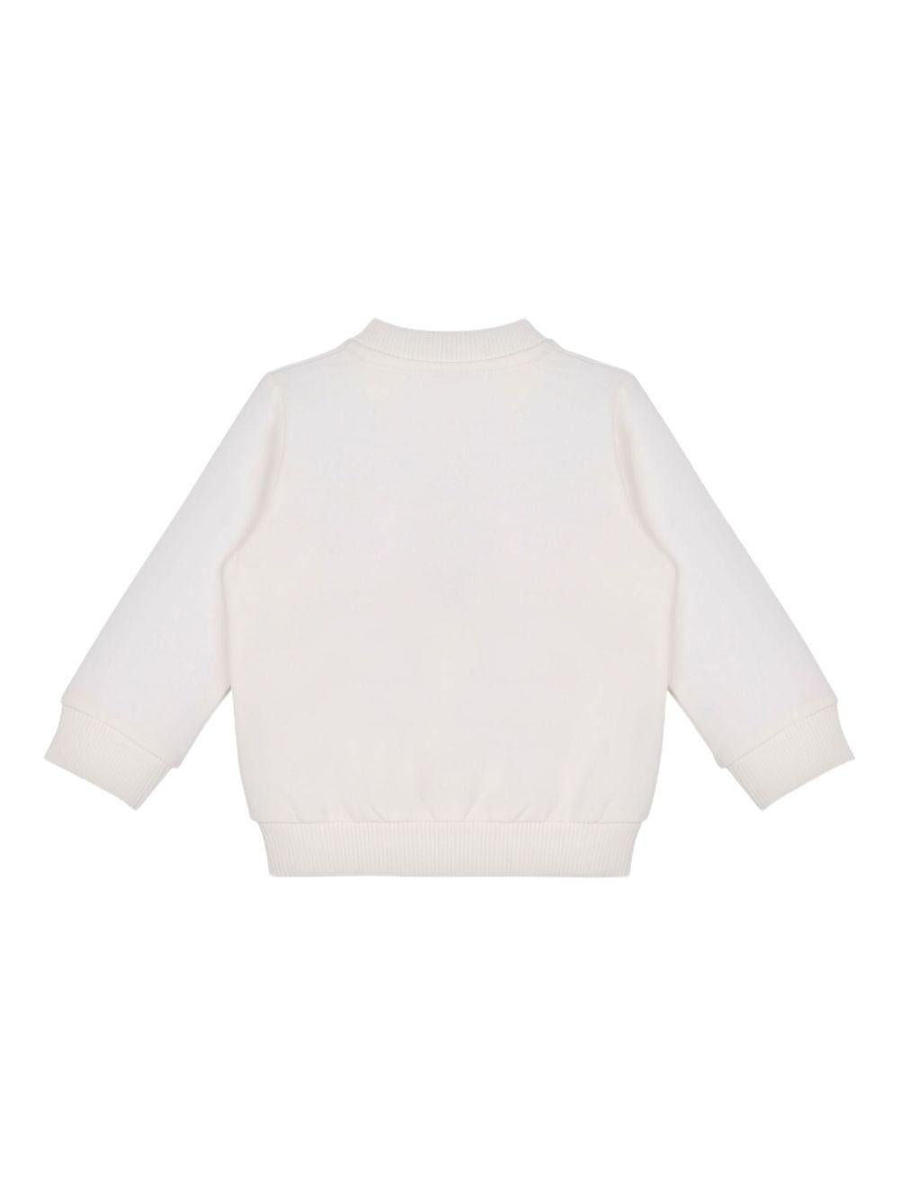 Felpa per neonati Moschino Kids bianca con stampa Teddy Bear - Rubino Kids