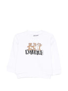 Felpa per neonati Moschino Kids bianca con stampa Teddy Bear sul davanti - Rubino Kids