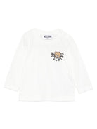 Felpa per neonati Moschino Kids bianco con stampa Teddy - Rubino Kids