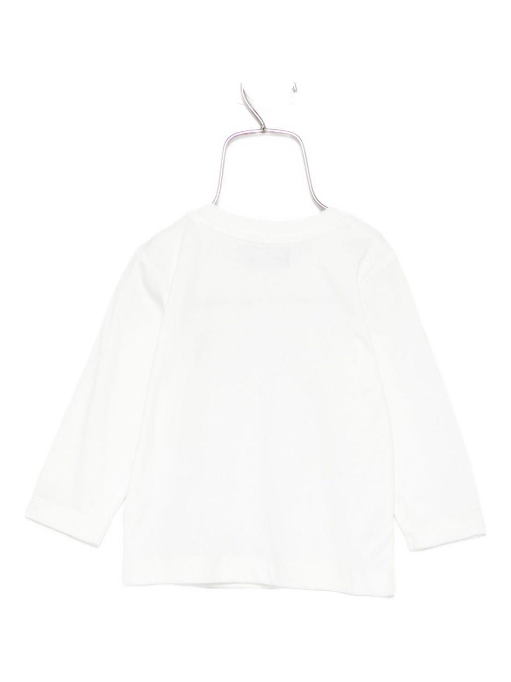 Felpa per neonati Moschino Kids bianco con stampa Teddy - Rubino Kids