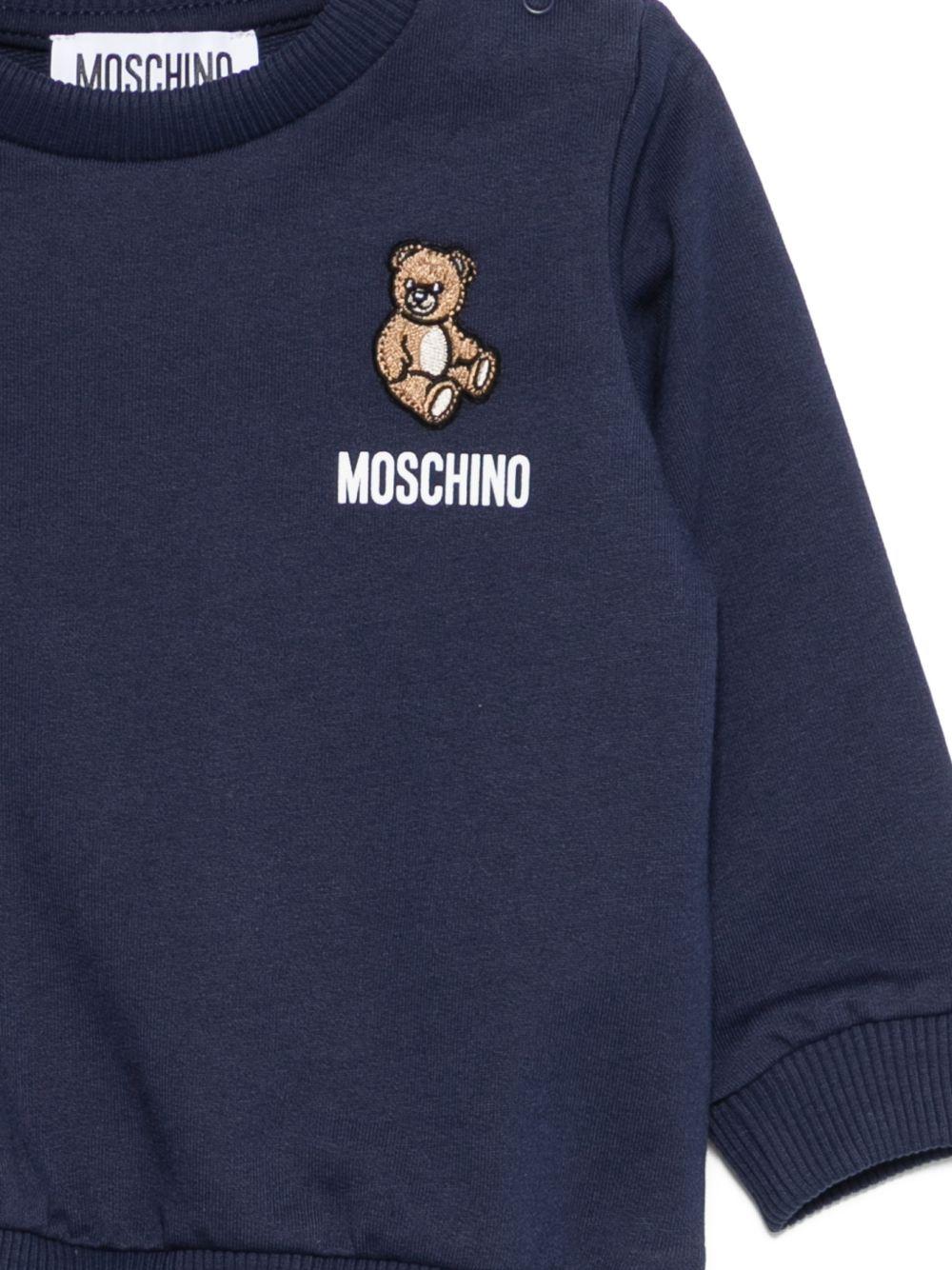 Felpa per neonati Moschino Kids blu con ricamo Teddy Bear - Rubino Kids