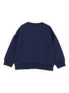 Felpa per neonati Moschino Kids blu con stampa logo - Rubino Kids