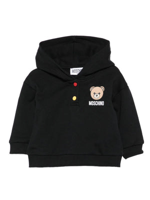 Moschino Kids black baby sweatshirt with teddy bear print