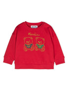 Felpa per neonati Moschino Kids rosso con stampa Teddy Bear - Rubino Kids