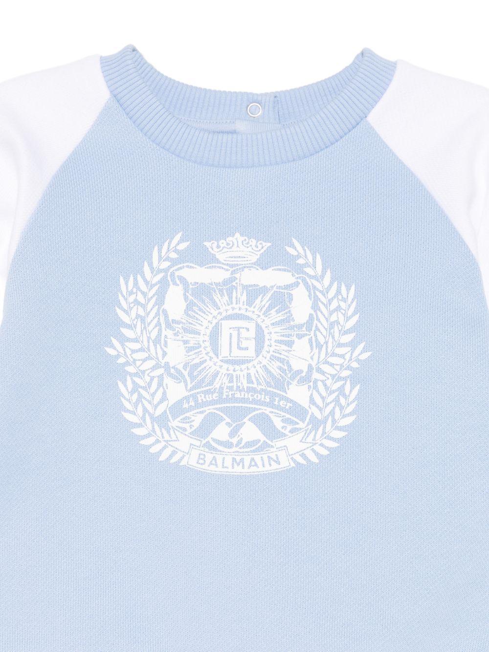 Felpa per neonato Balmain Kids azzurro con stampa grafica - Rubino Kids