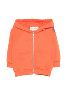 Felpa per neonato Bobo Choses arancione con logo sulla manica a contrasto - Rubino Kids