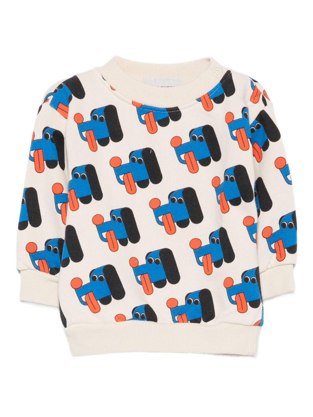 Felpa per neonato Bobo Choses bianco con stampa cane - Rubino Kids