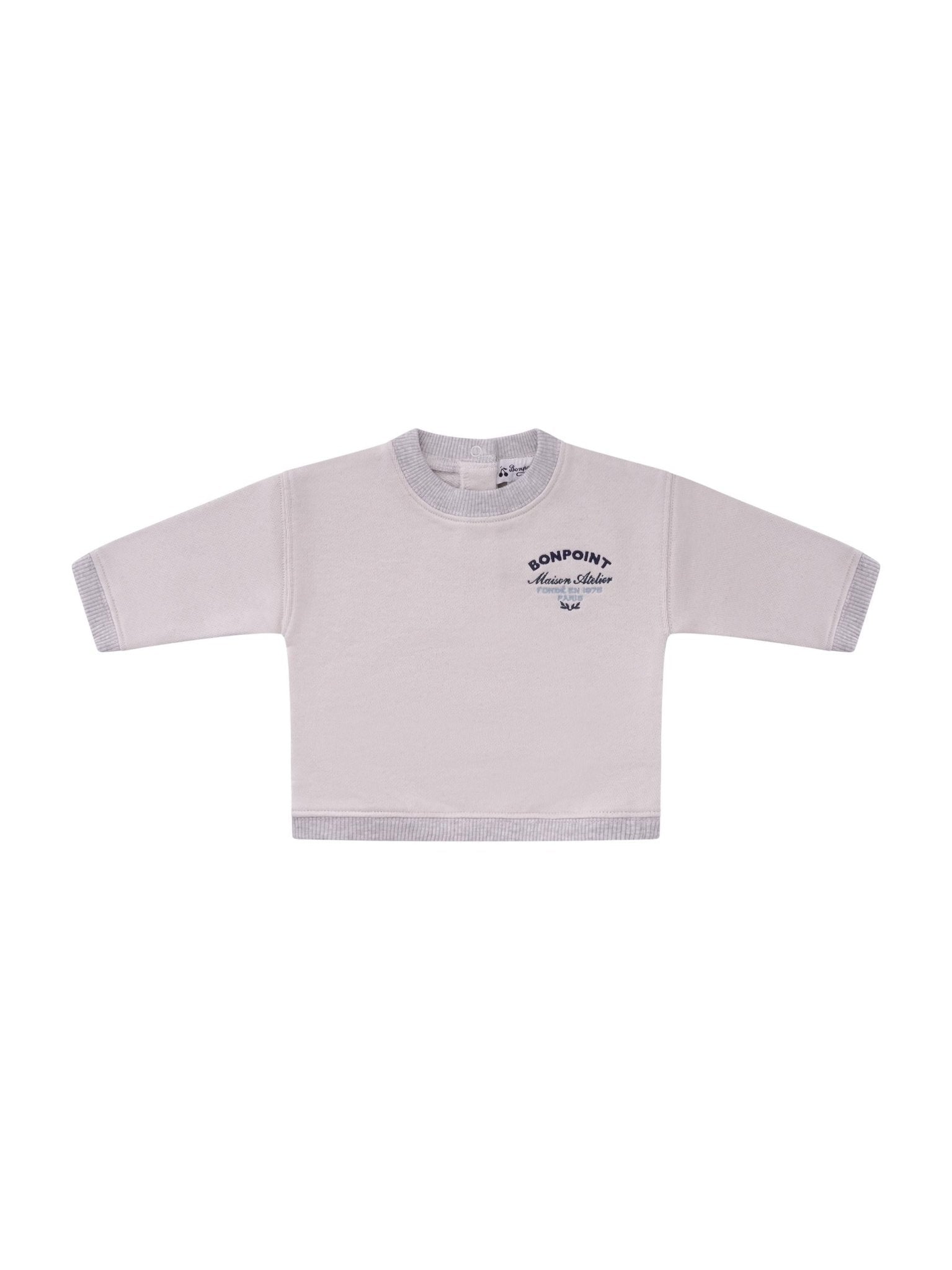 Felpa per neonato Bonpoint beige con logo sul davanti - Rubino Kids
