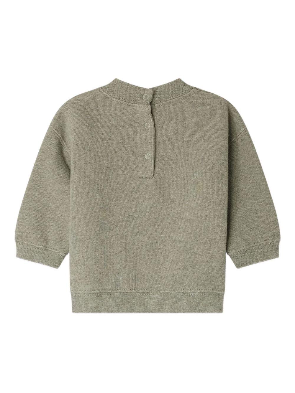 Felpa per neonato Bonpoint verde con logo ricamato - Rubino Kids