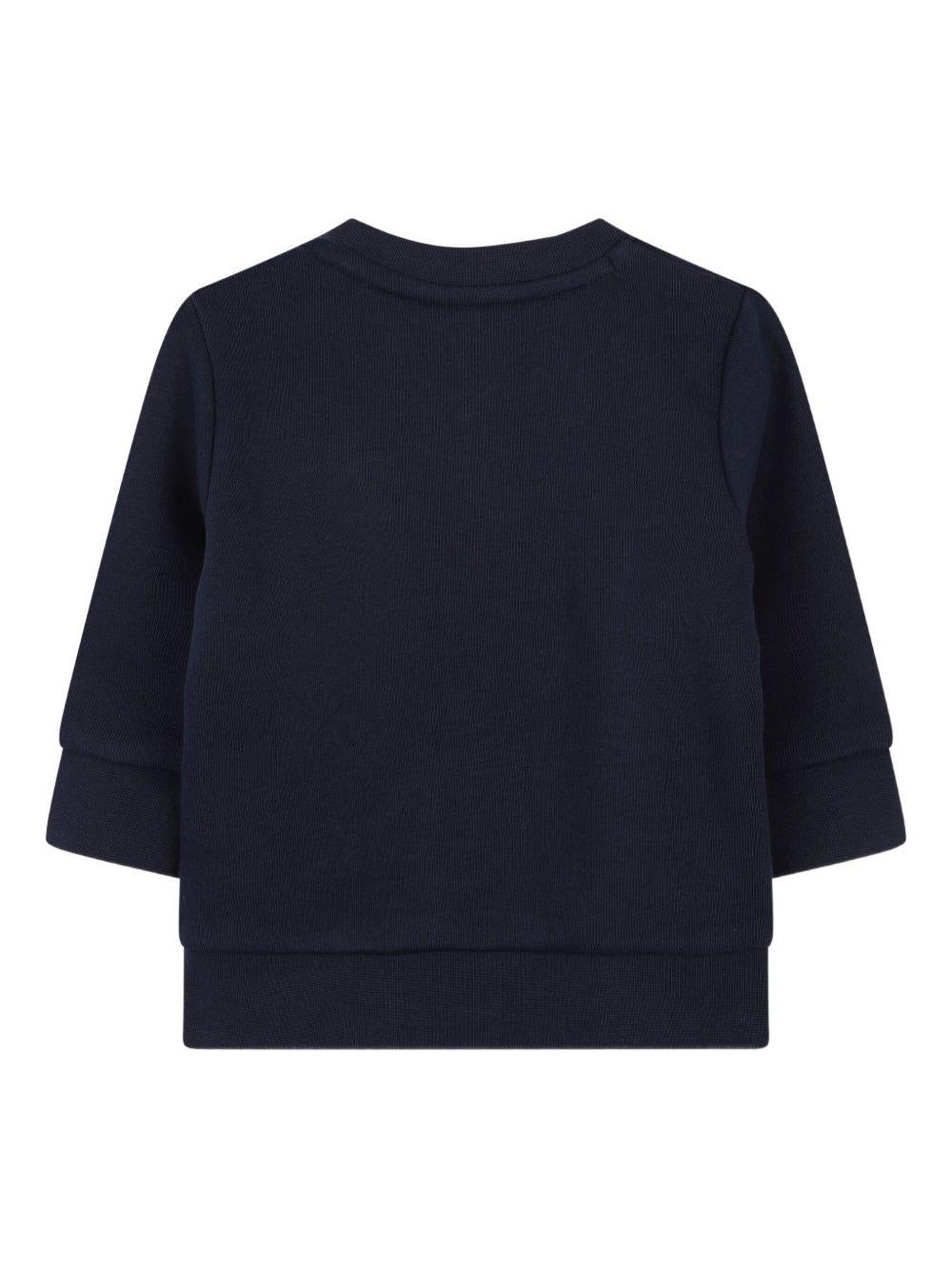 Felpa per neonato Boss Kidswear blu con applicazione logo - Rubino Kids