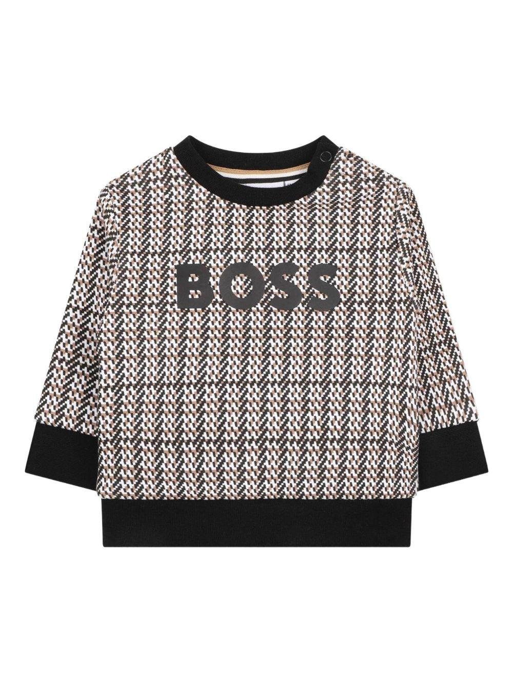 Felpa per neonato Boss Kidswear multicolor con stampa logo - Rubino Kids