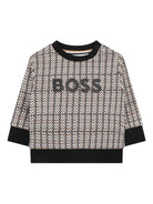 Felpa per neonato Boss Kidswear multicolor con stampa logo - Rubino Kids