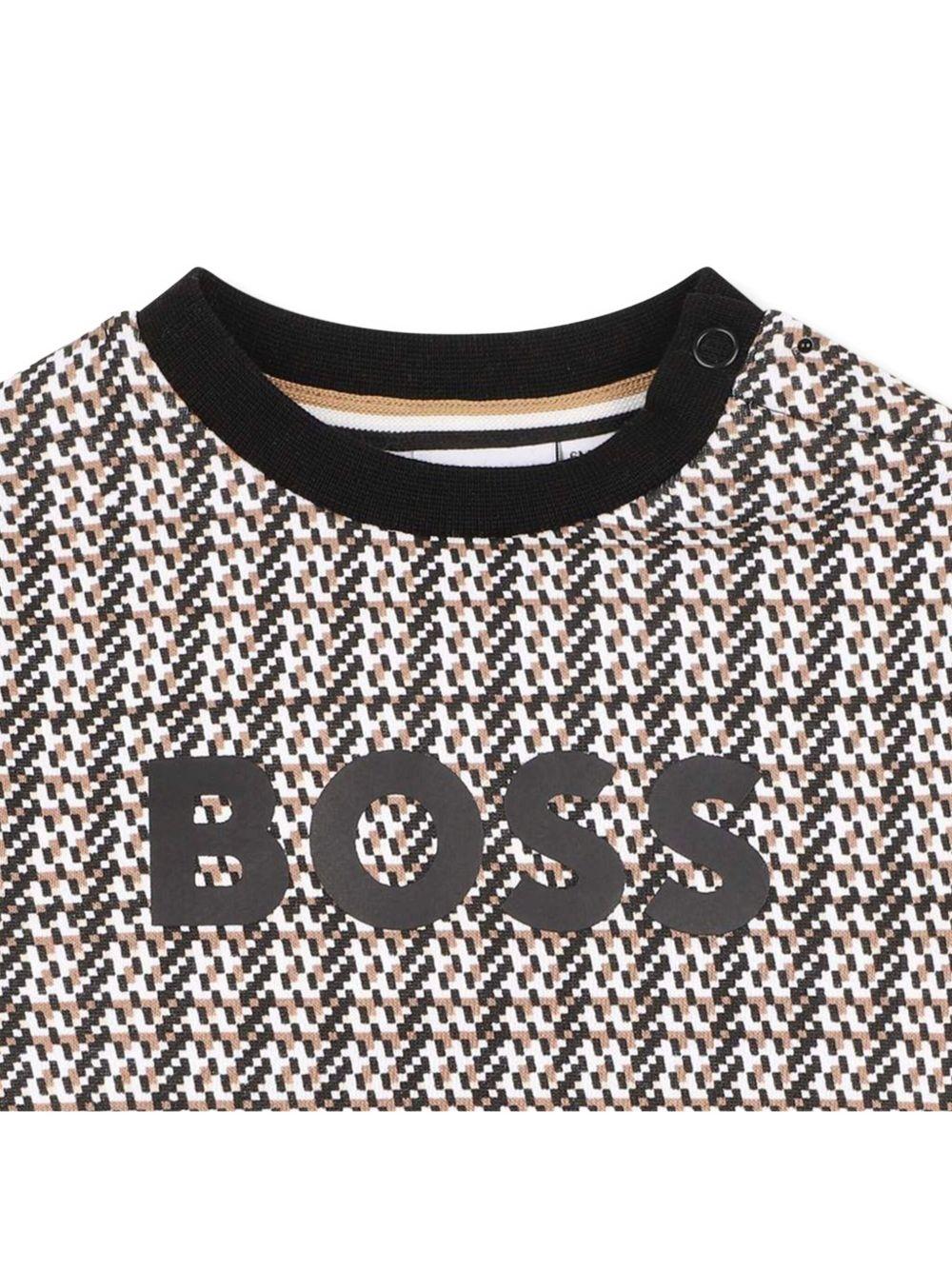 Felpa per neonato Boss Kidswear multicolor con stampa logo - Rubino Kids