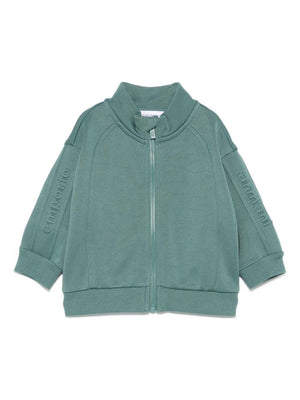Emporio Armani Kids green baby sweatshirt with embossed logo