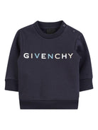 Felpa per neonato Givenchy Kids blu con logo sul davanti - Rubino Kids