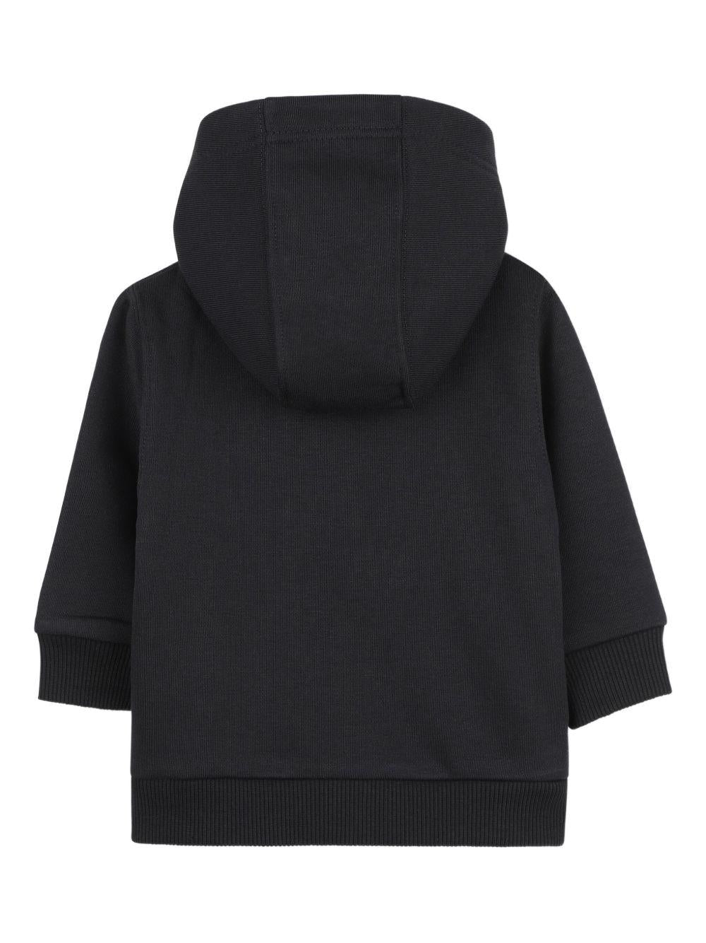 Felpa per neonato Givenchy Kids nera con scollo con cappuccio - Rubino Kids