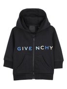 Felpa per neonato Givenchy Kids nera con scollo con cappuccio - Rubino Kids